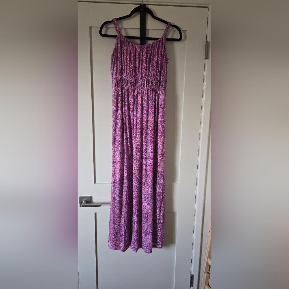Soma Purple Paisley Maxi Dress With Built In Bra